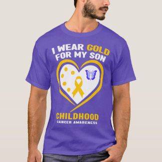 Camiseta Eu Visto Dourado Para A Consciência Do Cancer Da M