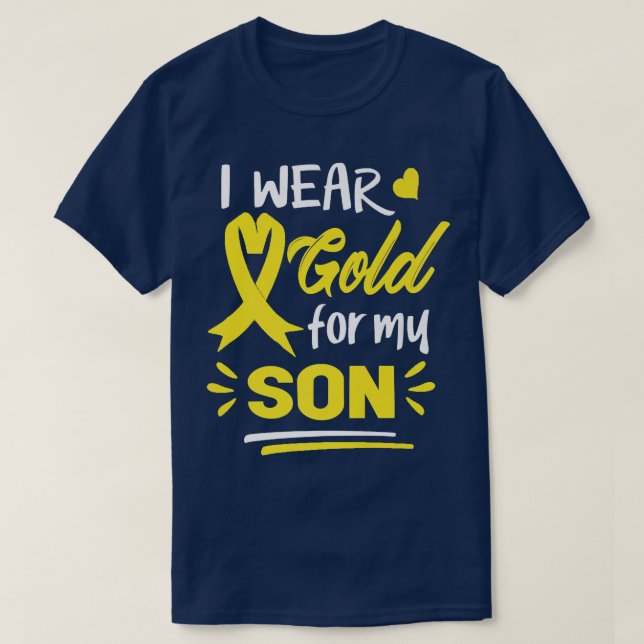Camiseta Eu Visto Dourado Para A Consciência Do Cancer Da M (Frente do Design)