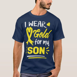 Camiseta Eu Visto Dourado Para A Consciência Do Cancer Da M