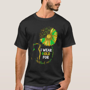 Camiseta Eu Visto Dourado Para A Consciência Do Cancer Infa