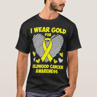 Camiseta Eu visto Dourado para a consciência do Cancer infa