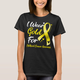 Camiseta Eu Visto Dourado Para A Consciência Do Cancer Na I