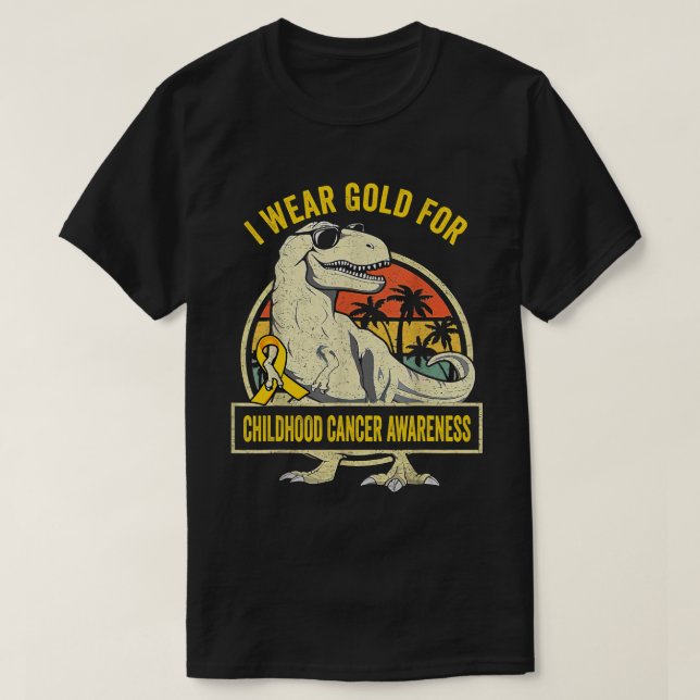 Camiseta Eu Visto Dourado Para A Consciência Do Cancer Na I (Frente do Design)