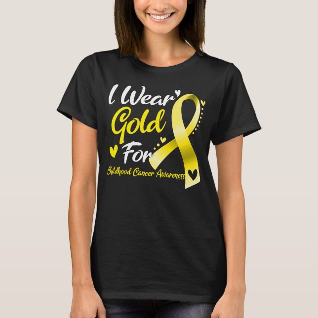 Camiseta Eu Visto Dourado Para A Consciência Do Cancer Na I (Frente)