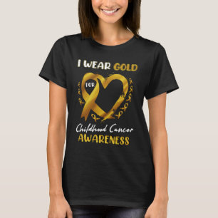 Camiseta Eu Visto Dourado Para A Infância Cancer Sensibili