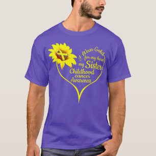 Camiseta Eu Visto Dourado Para A Minha Irmã Cancer De Infân