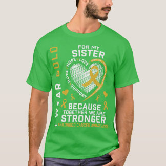 Camiseta Eu Visto Dourado Para A Minha Irmã Cancer De Infân