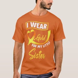 Camiseta Eu Visto Dourado Para A Minha Pequena Irmã Cancer