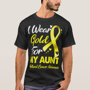 Camiseta Eu Visto Dourado Para A Minha Tia Infância Cancer