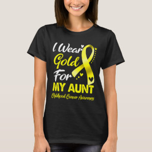 Camiseta Eu Visto Dourado Para A Minha Tia Infância Cancer