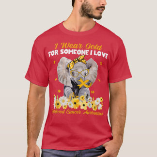 Camiseta Eu Visto Dourado Para Alguém Que Eu Amo Cancer De