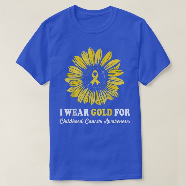 Camiseta Eu Visto Dourado Para O Apoio À Consciência Do Can (Frente do Design)
