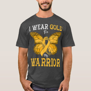 Camiseta Eu Visto Dourado para o Cancer de Infância do Guer