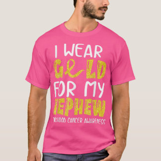 Camiseta Eu Visto Dourado para o Cancer de infância do meu 