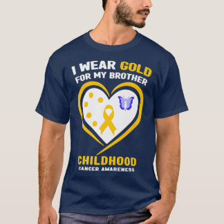Camiseta Eu Visto Dourado Para O Cancer De Infância Do Meu