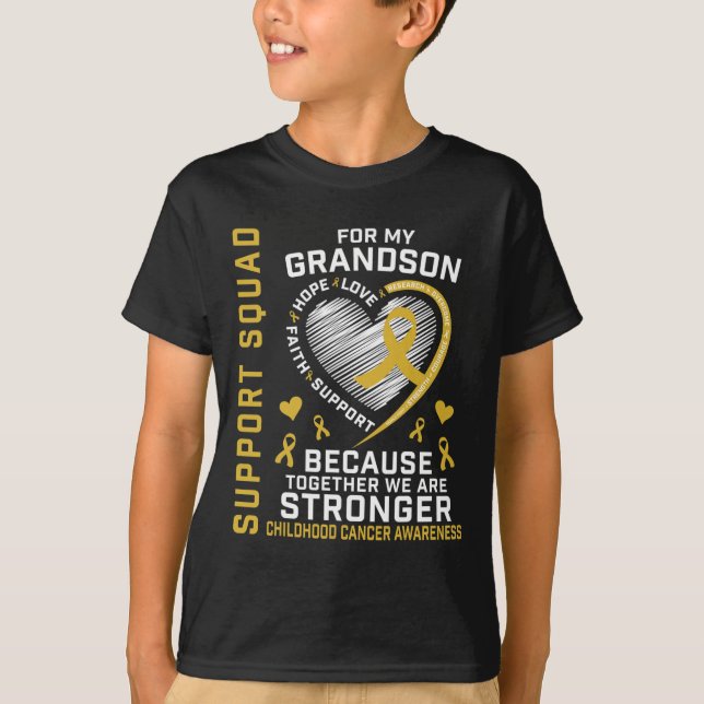 Camiseta Eu Visto Dourado Para O Cancer Do Meu Avô. (Frente)