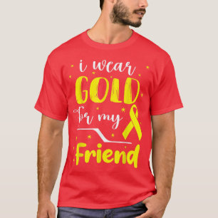 Camiseta Eu visto Dourado para o meu amigo Cancer Guerreiro