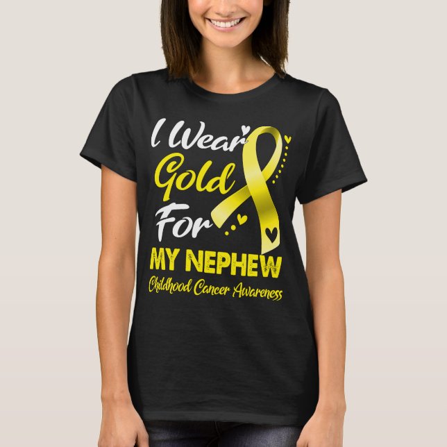 Camiseta Eu Visto Dourado Para O Meu Cancer De Infância Do  (Frente)