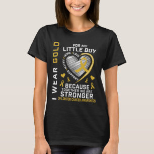 Camiseta Eu Visto Dourado Para O Meu Pequeno Filho Cancer D