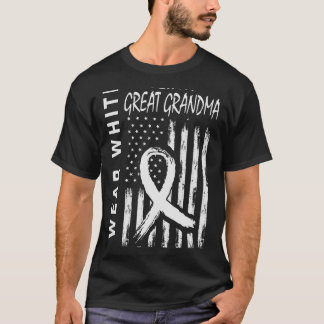 Camiseta Eu Visto Excelente Branco Vovó Cancer Pulmonar Con