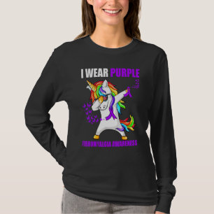 Camiseta Eu Visto Fibromialgia Roxa Friso de Consciência Un