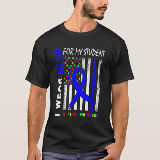 Camiseta Eu Visto Fita Azul Para Minha Consciência Do Autis