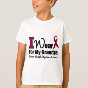 Camiseta Eu Visto Fita De Borgonha Para O Meu Avô