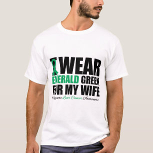 Camiseta Eu Visto Fita De Câncer de figado Para Minha Mulh
