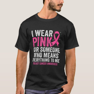 Camiseta Eu Visto Fita Rosa Para Alguém Que Significa Tudo