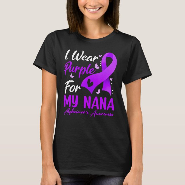 Camiseta Eu Visto Fita Roxa para o Mal de Nana Alzheimer (Frente)