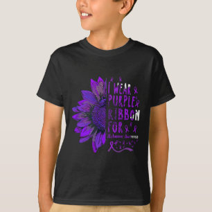 Camiseta Eu Visto Fita Roxa Para Sensibilização Para Alzhei