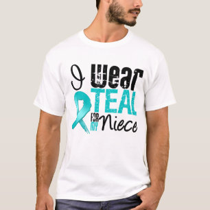 Camiseta Eu Visto Fita Teal Para A Minha sobrinha