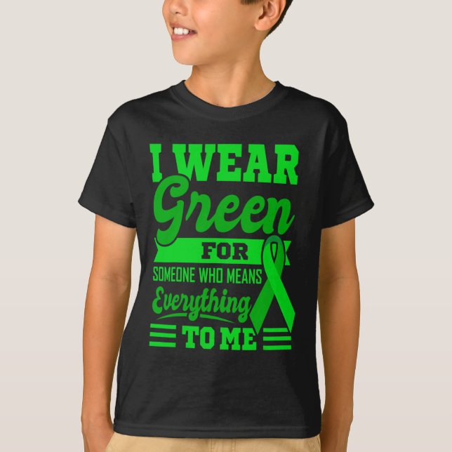 Camiseta Eu VISTO GREEN World Cancer Day Oferecer Fita Verd (Frente)