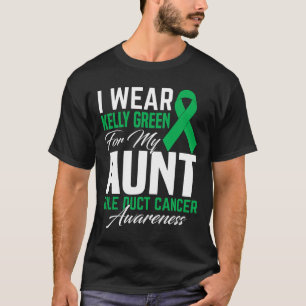 Camiseta Eu Visto Kelly Green Para Minha Tia Bile Duct Canc