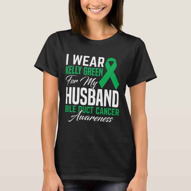 Camiseta Eu Visto Kelly Green Para O Meu Cancer De Bile Duc (Frente)