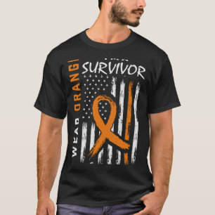 Camiseta Eu Visto Laranja Eu sou um Cancer de Leucemia Sobr