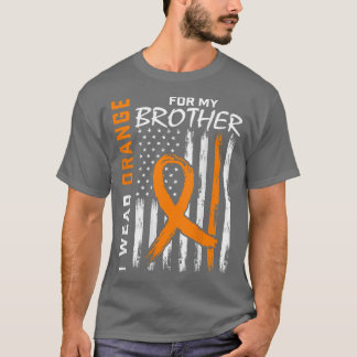 Camiseta Eu Visto Laranja Fita Irmão Leucemia Sensibilizaçã