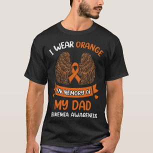 Camiseta Eu Visto Laranja Na Memória Da Minha Leucemia Pai