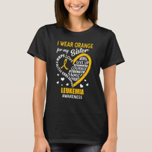 Camiseta Eu Visto Laranja Para A Consciência Da Leucemia Da