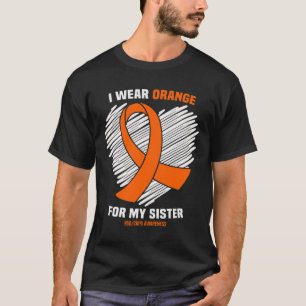 Camiseta Eu Visto Laranja Para A Consciência Da Minha Irmã.