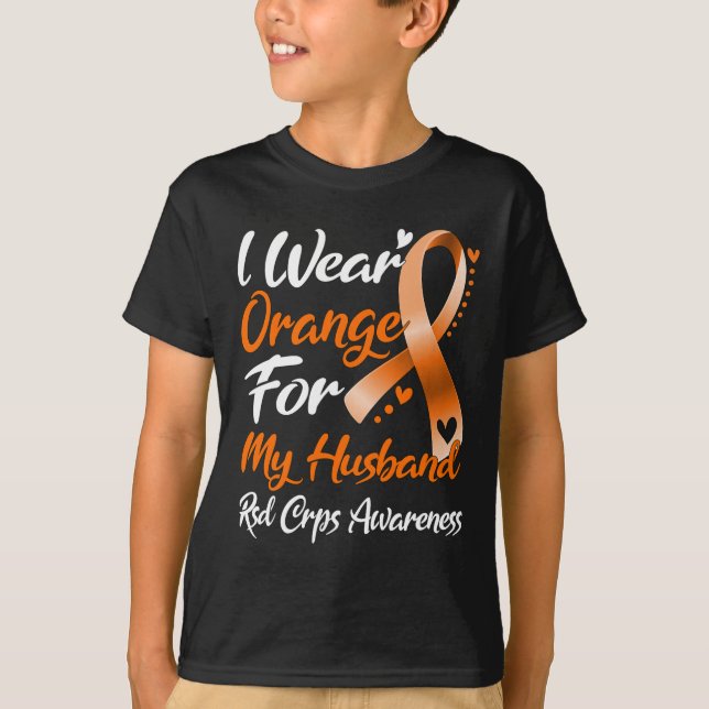 Camiseta Eu Visto Laranja Para A Consciência Do Meu Marido  (Frente)