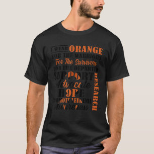 Camiseta Eu Visto Laranja Para A Leucemia Dos Sobreviventes