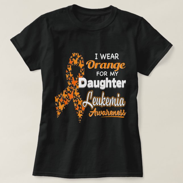 Camiseta Eu visto laranja para a minha consciência de leuce (Frente do Design)