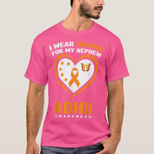 Camiseta Eu Visto Laranja Para A Minha Consciência do ADHD 