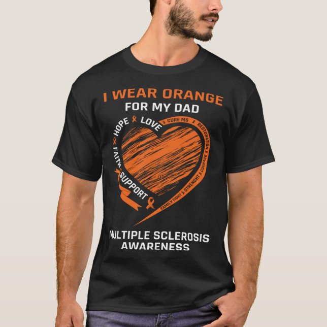 Camiseta Eu Visto Laranja Para A Minha Família Pai, Supo De (Frente)