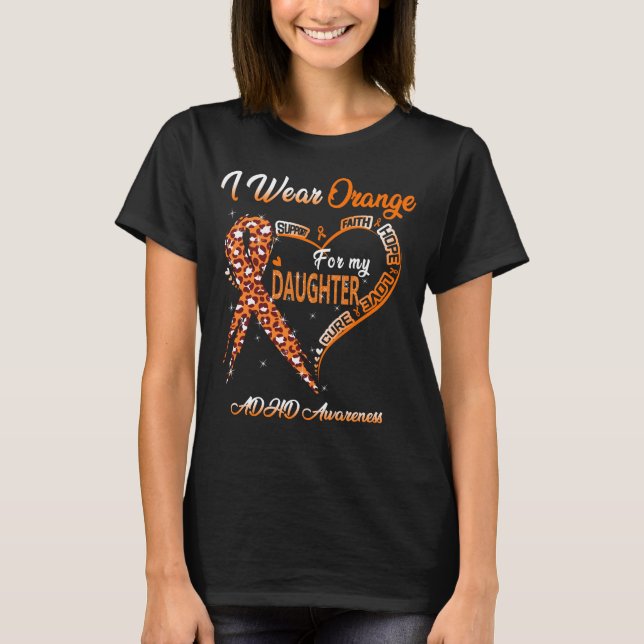 Camiseta Eu Visto Laranja Para A Minha Filha Sensibilização (Frente)