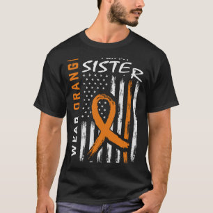 Camiseta Eu Visto Laranja Para A Minha Irmã, Cancer De Leuc