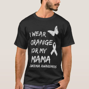 Camiseta Eu Visto laranja para a minha Mama Leucemia, Mante