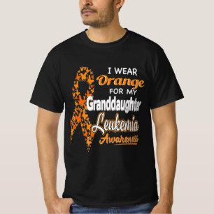 Camiseta Eu visto Laranja para a minha neta Leukemia Consci