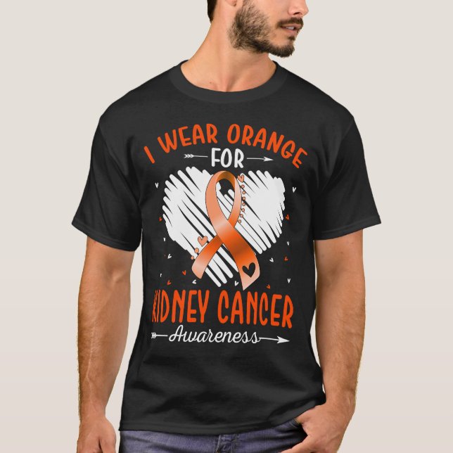 Camiseta Eu Visto Laranja Para Cancer de rim (Frente)